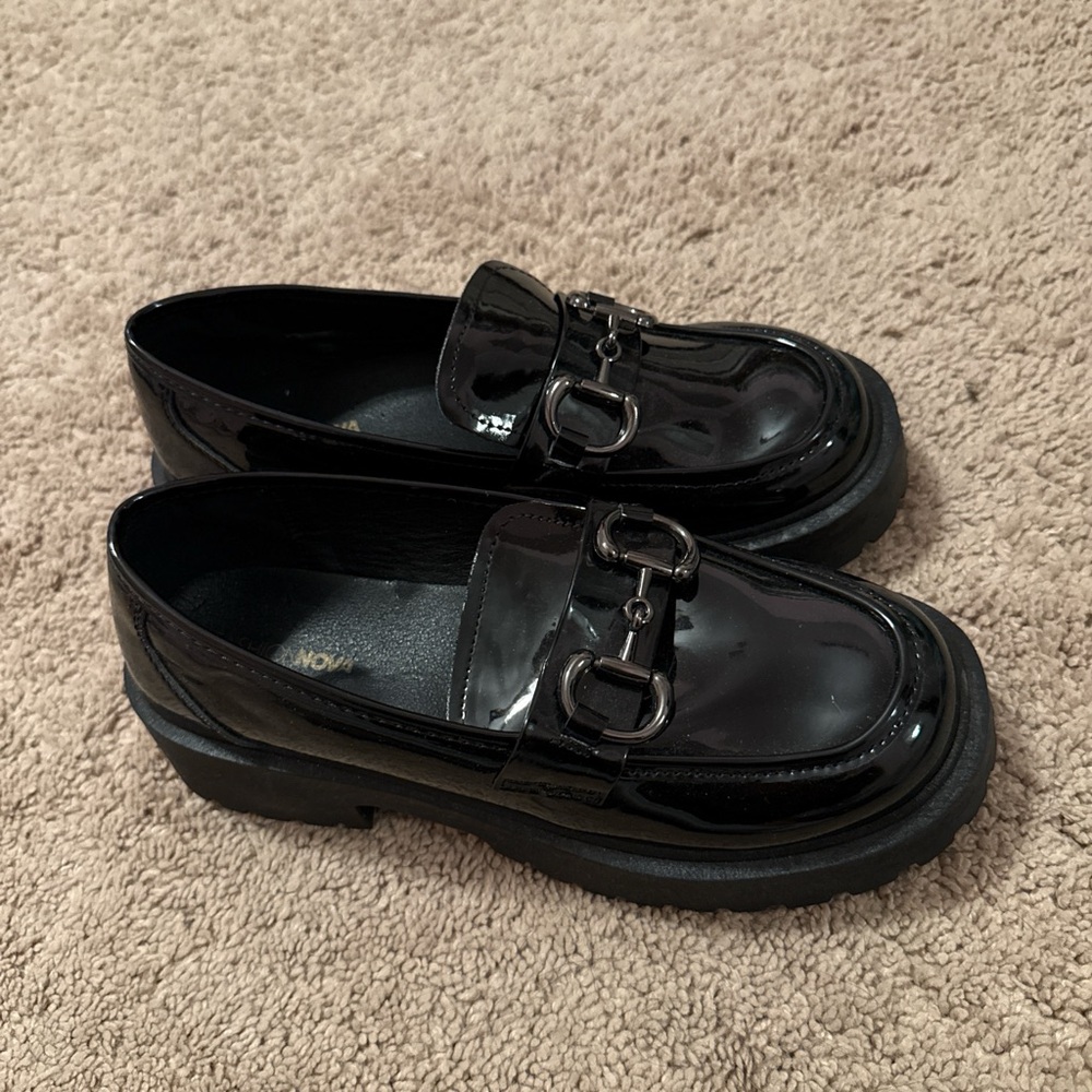 Fashion Nova Black Patent Loafers